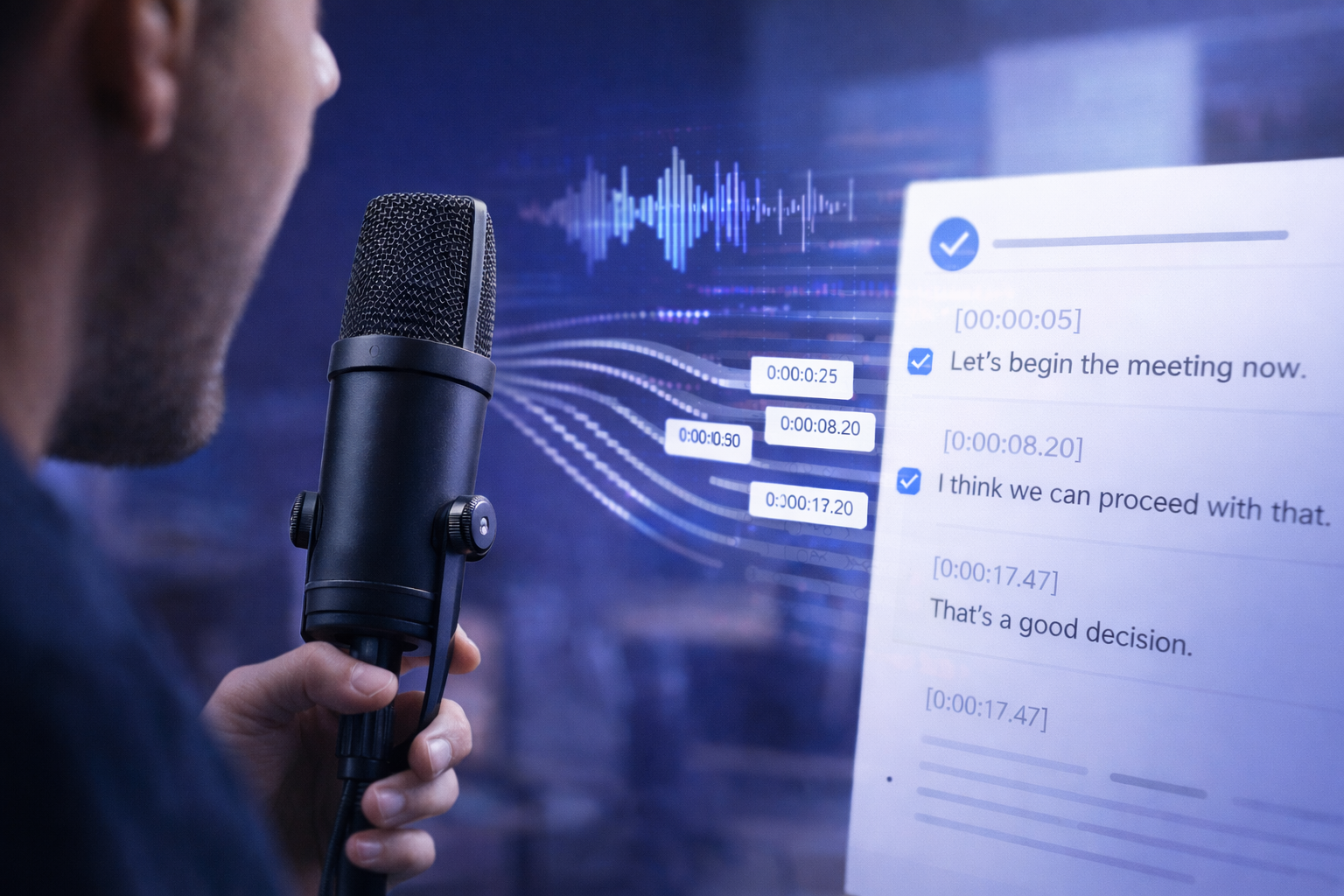 Transcriptor service page and workflow interface